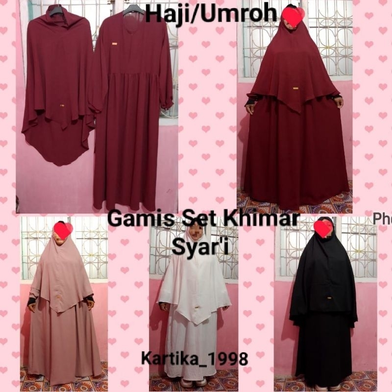 Gamis Set Khimar Syar'i, Jumbo, Gamis Haji/Umroh.