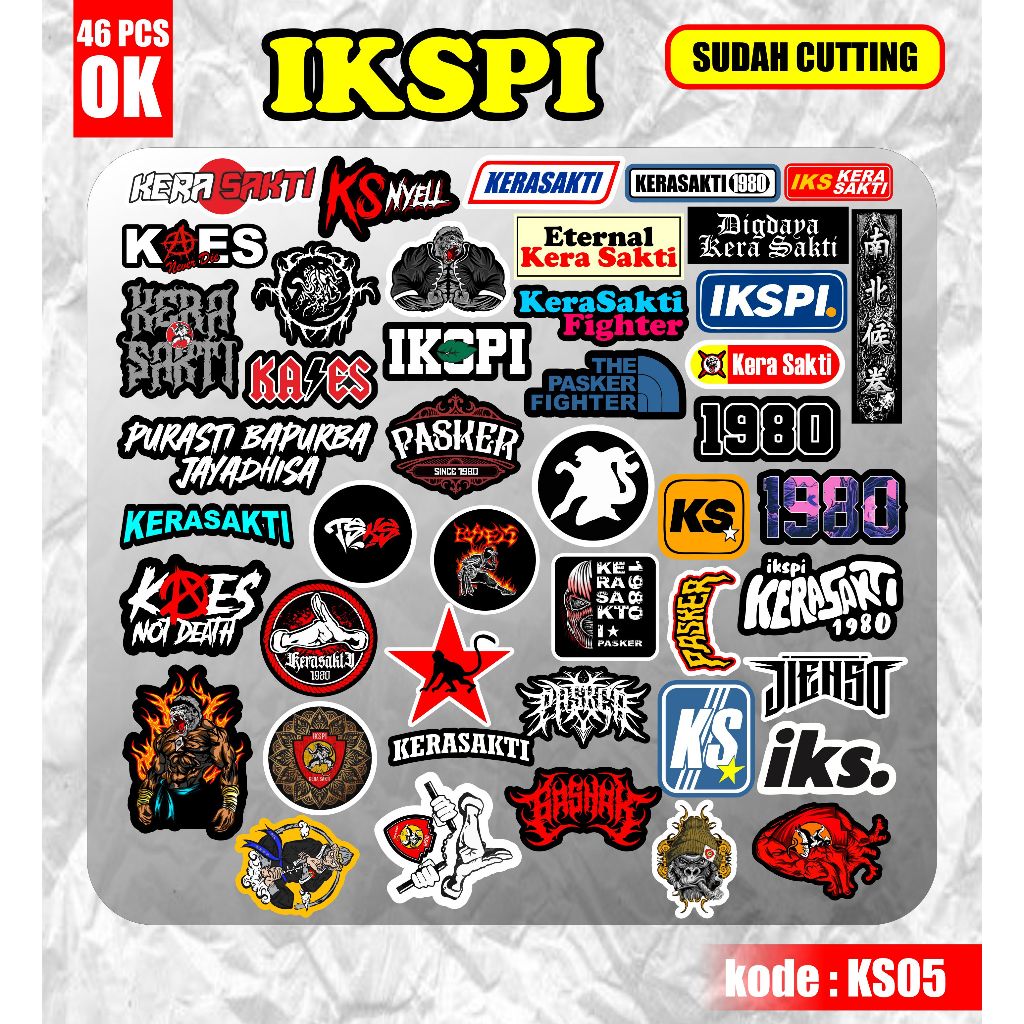 

Stiker perguruan IKSPI isi 46pcs sudah cutting anti air