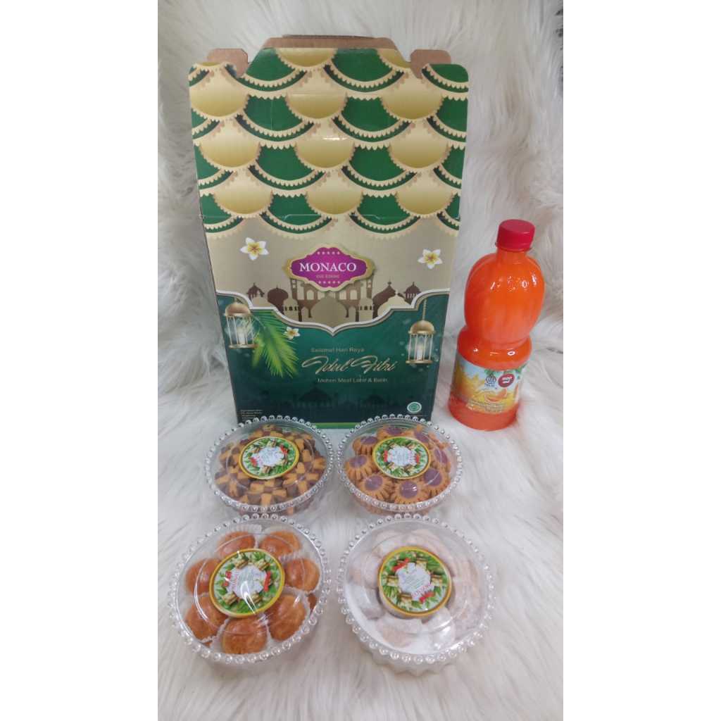 

Kue Kering Monaco Sirup isi 4 Toples Cookies dan 1 Botol Sirup | Hampers Kue Lebaran 2025 Termurah