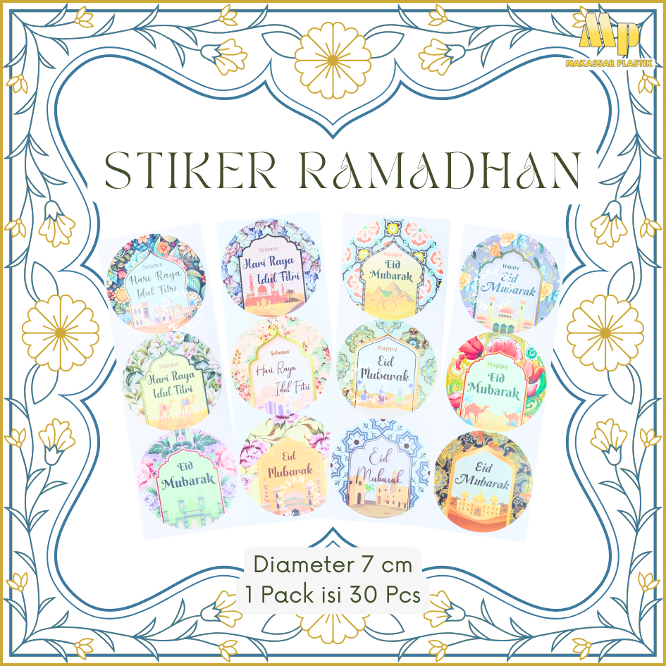 

STIKER RAMADHAN 7 CM / STIKER BULAT / STIKER LEBARAN @10 LBR