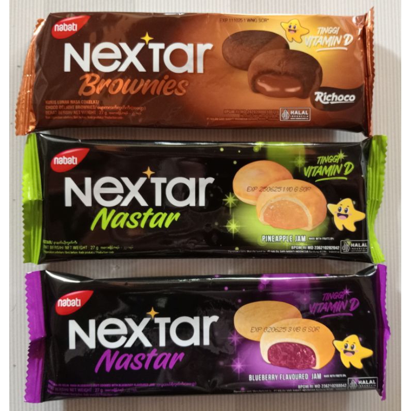 

NEXTAR Kukis Lunak Rasa Nastar, Brownies, Blueberry 27 Gram