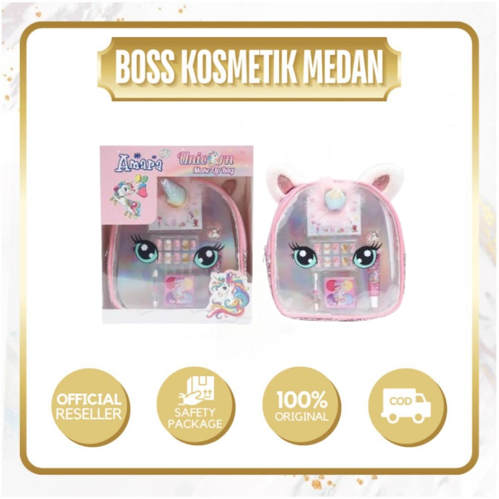Amara Unicorn Make Up Bag Tas Anak Perempuan Set Eyeshadow