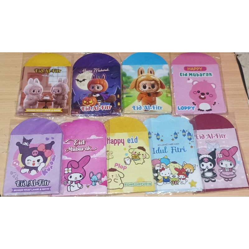 

Terlaris!! amplop lebaran medium karakter labubu sanrio dapat 10 lembar