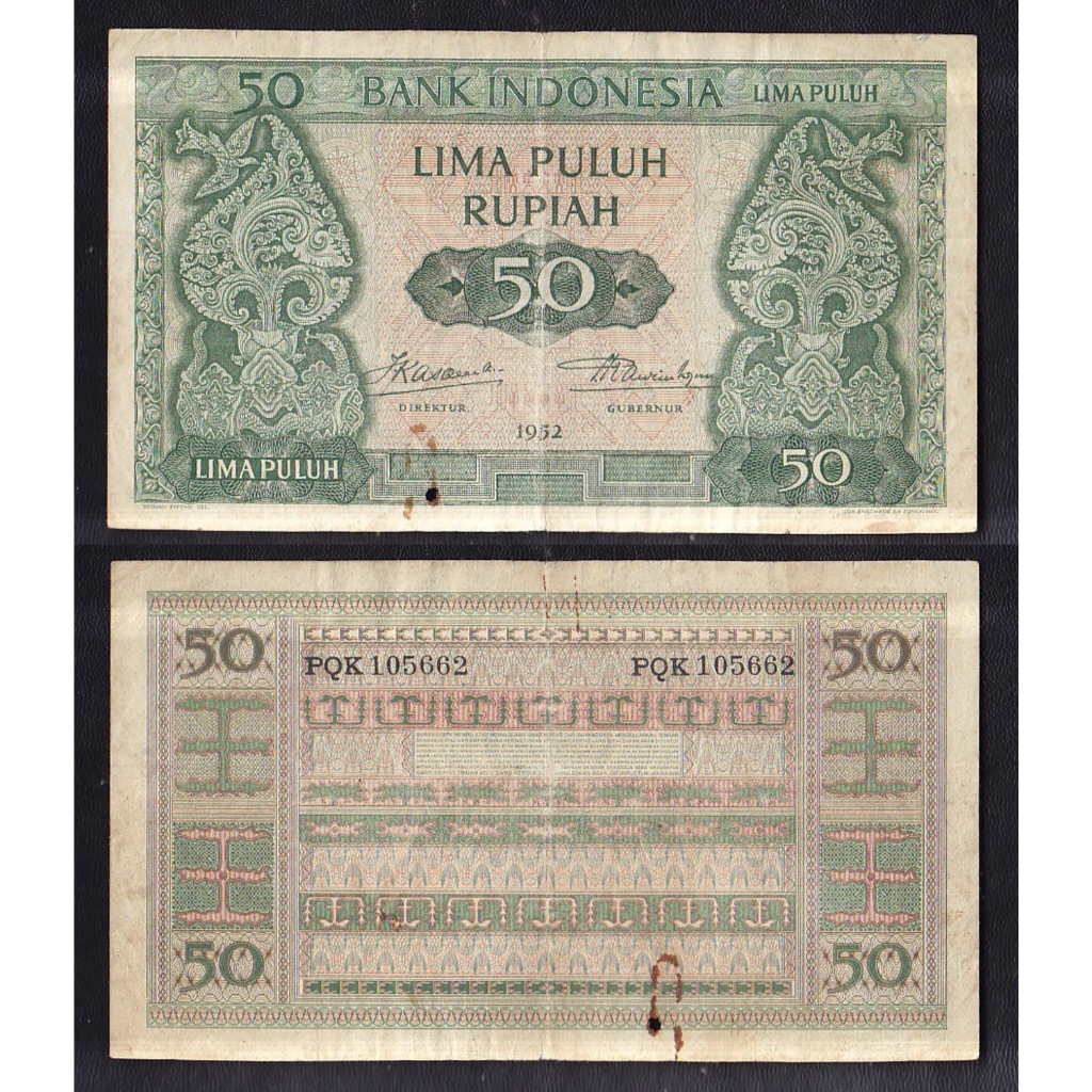 Uang kuno 50 Rupiah tahun 1952 #seri Budaya