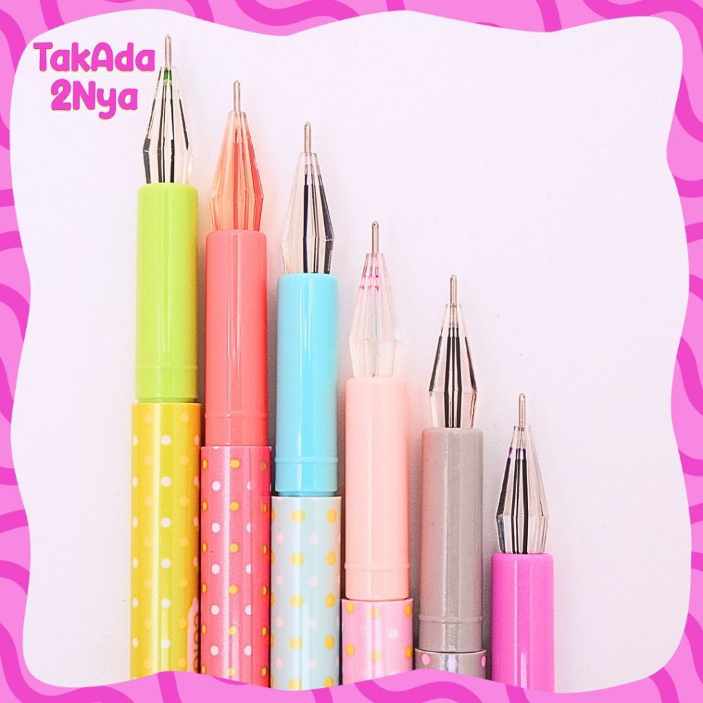 

Pena Gel Itmeno BL-112 Color Crystal Polkadot Pen Bolpen Bolpoin Dots Warna Warni Random 1pcs 1set