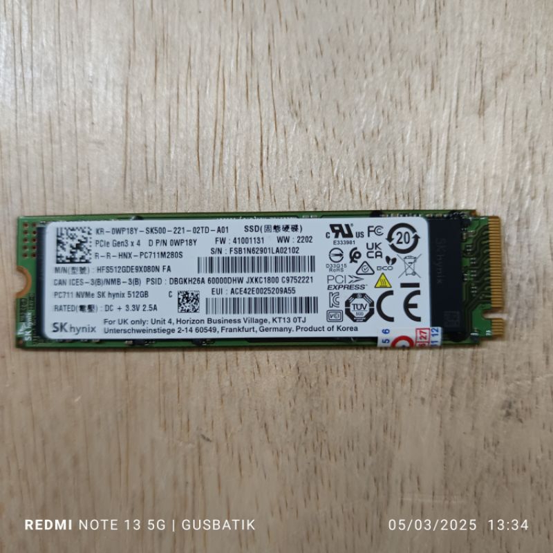 ssd m.2 nvme 512GB skhynix samsung intel 2280 gen3 x4 seken sentinel 100%