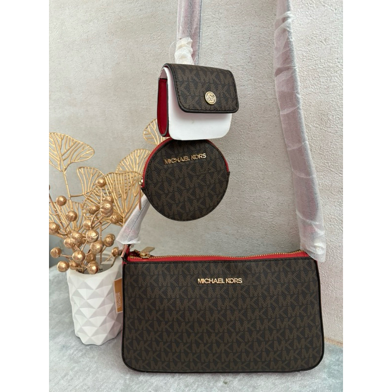 MK Jet Set Travel Small Crossbody With Pouches Flame