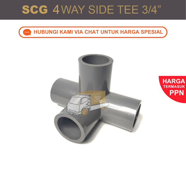 Tee Elbow 90 deg derajat 3/4 Inch 4 Way Side Tee 3/4" SCG