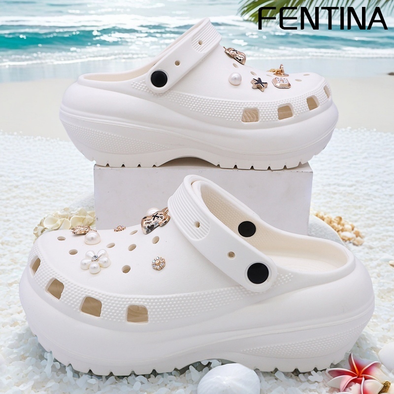FENTINA Sandal Kodok Wanita Dewasa Kekinian Tinggi 8cm Sandal Baim Wedges sandal Jelly Anti-selip