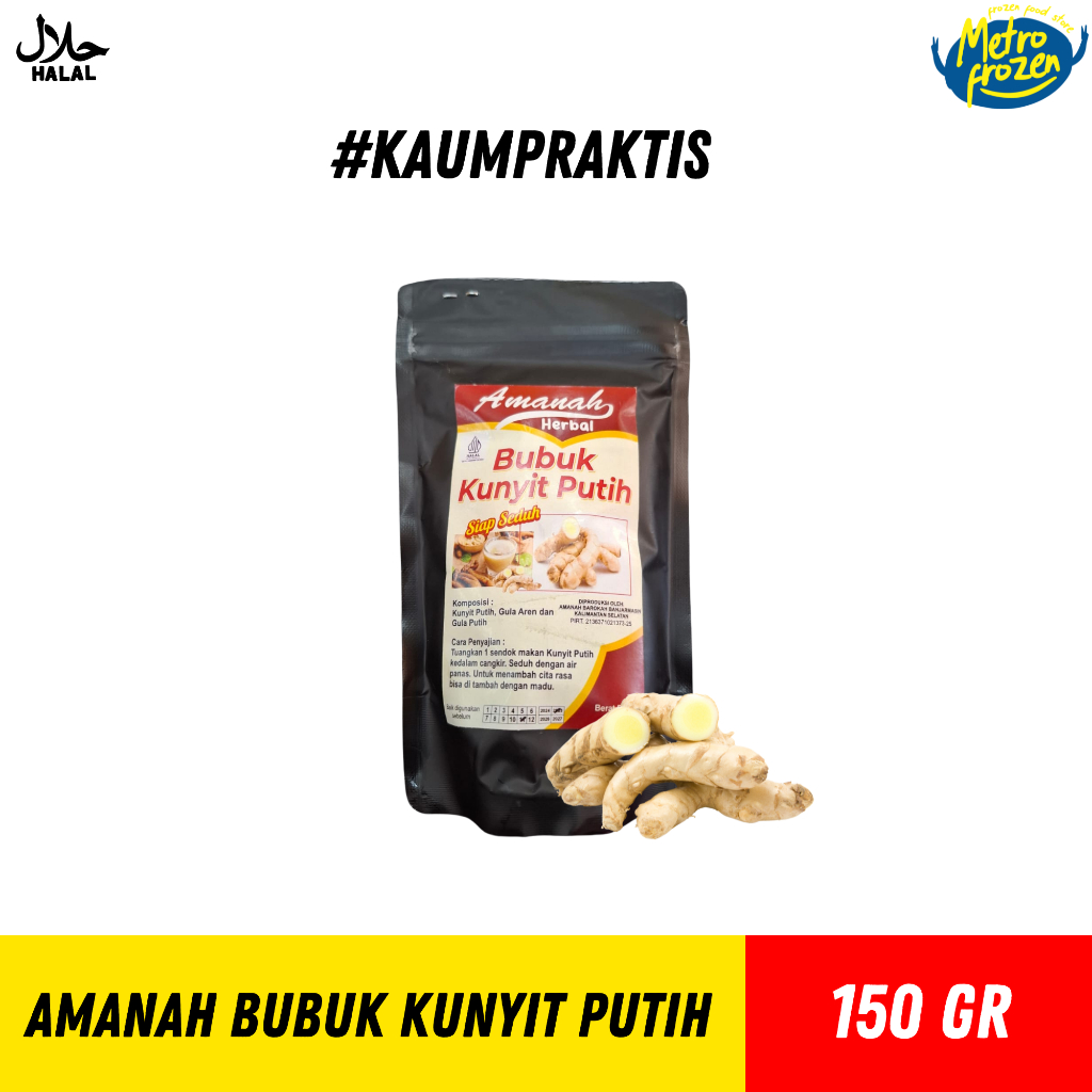 

AMANAH Bubuk Kunyit Putih 150gr //bubuk kunyit putih siap seduh //kunyit putih bubuk instan Banjarmasin