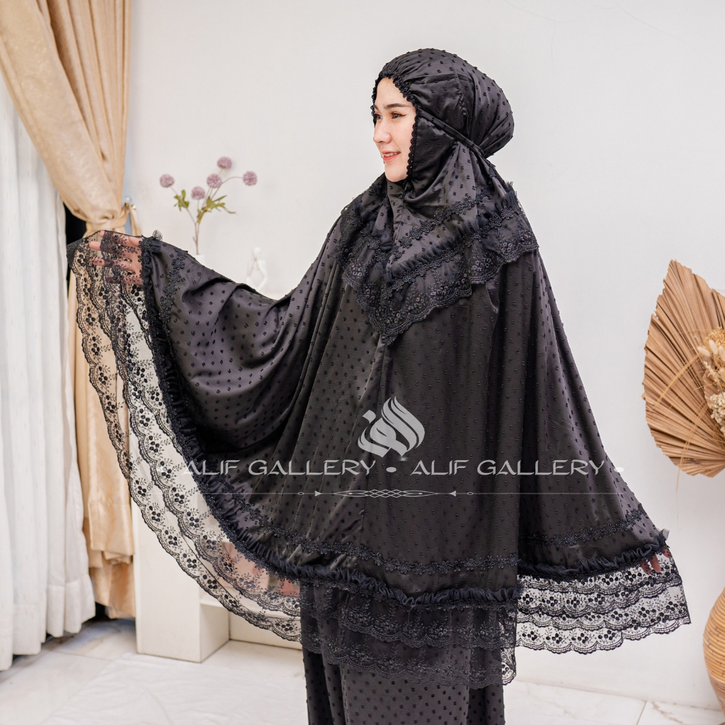ALIF GALLERY - Mukena Renda Mewah Jumbo Ori Sutra Armani Silk Uragiri Mewah Premium Mukena Terbaru 2