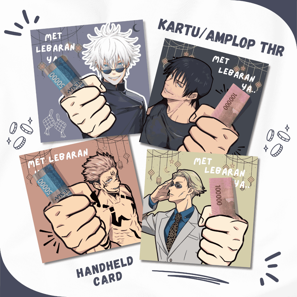 

AMPLOP THR / ANGPAO ANIME JUJUTSU KAISEN - KARTU HARI RAYA - HANDHELD CARD - AMPLOP LEBARAN NATAL IMLEK NYEPI PASKAH - KARTU UCAPAN UNIK