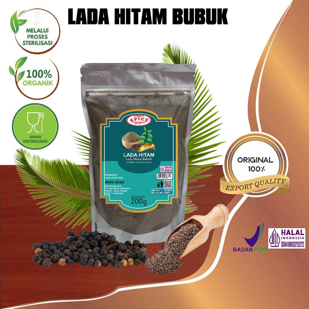 

Spice Voyages Ground Black Pepper (200gr) / Lada Hitam Bubuk (200gr)