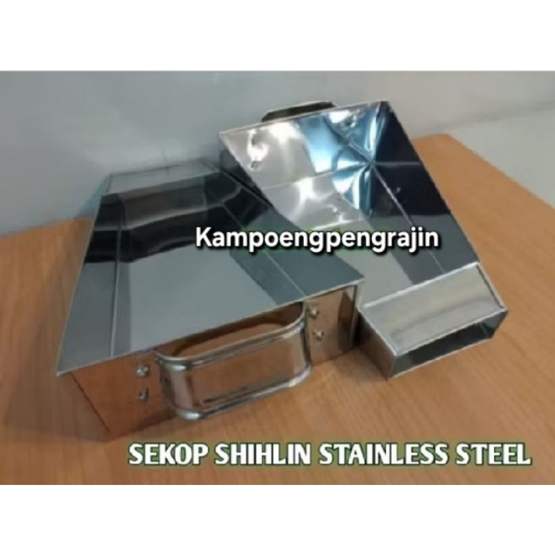 sekop beras sekop shihlin beras (pengki shihlin) stainless stell sekop shihlin stainless pengki shih
