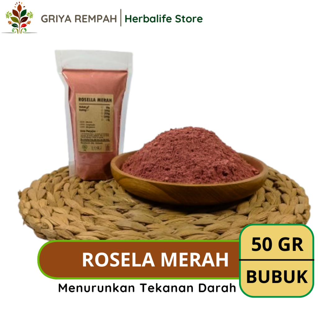 

ROSELLA MERAH BUBUK 50 GRAM Rempah Herbal Simplisia Alami untuk Teh Kesehatan & Ramuan Kering Jamu Tradisional Hibiscus sabdariffa Asam Kumbang Susur Paya