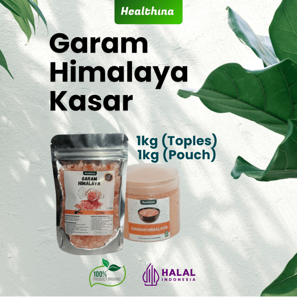 

Garam Himalaya Kasar Healthina Original 1 kg Asli Organik Garem Himalayan Salt Kristal Himsalt Organic MPASI