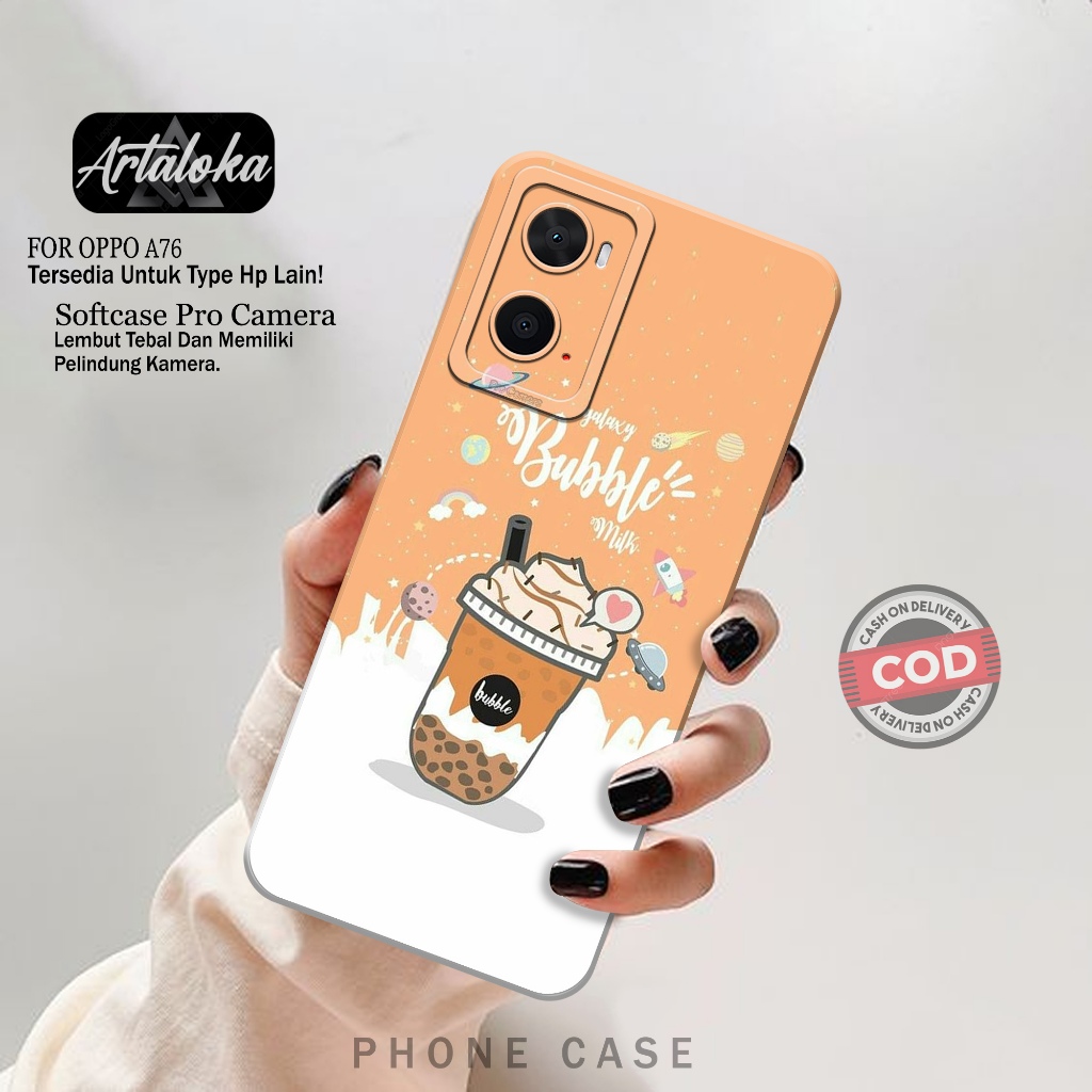 Case Hp Oppo A76 - Fashion Case Boba - Softcase Oppo A76 - Casing Oppo A76 - Kesing Oppo A76 - Silik