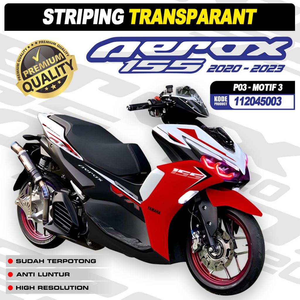 STRIPING AEROX ALL NEW STIKER TRANSPARAN AEROX ALL NEW CONNECTED 155 STICKER AEROX SPTR AEROX NEW P0