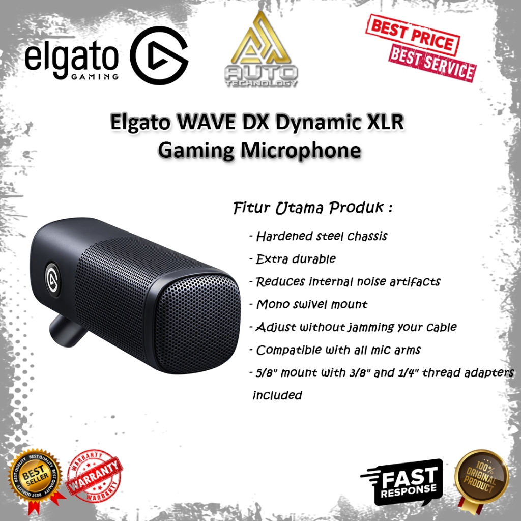 Elgato WAVE DX Dynamic XLR Gaming Microphone - Garansi Resmi