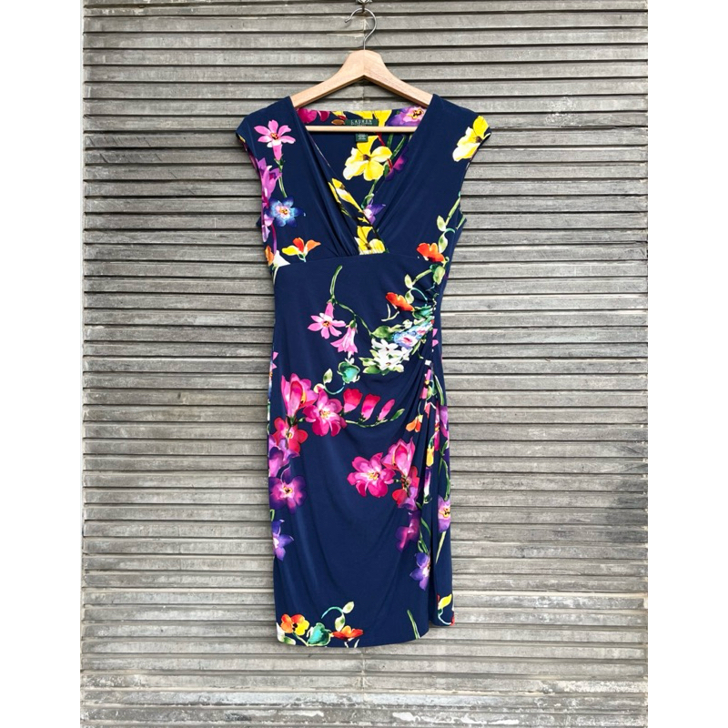 Dress Midi Bodycon Floral Ralph Lauren Preloved
