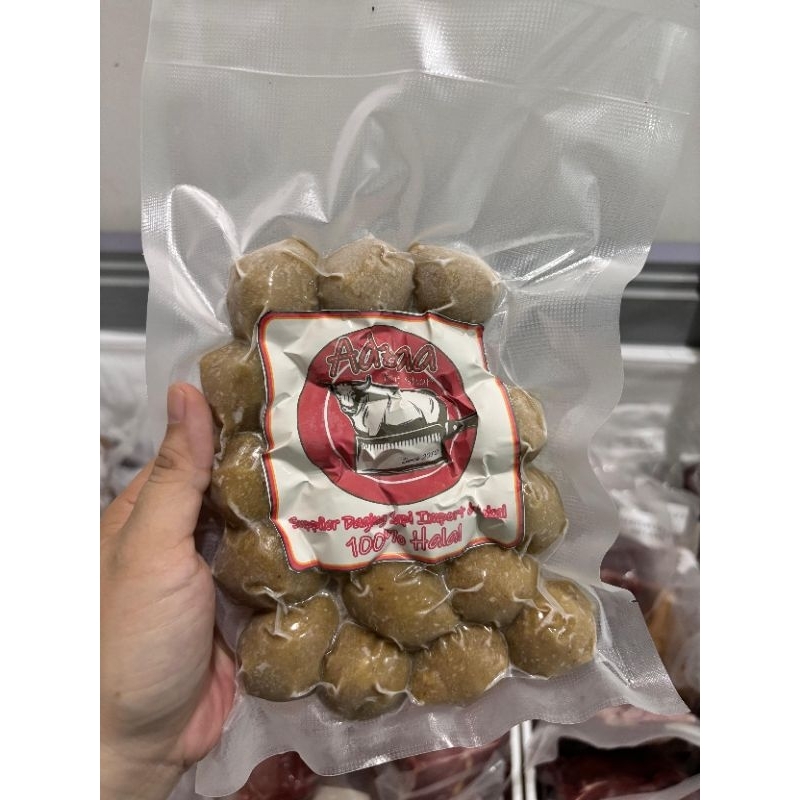 

baso sapi asli 400gr isi 20butir /baso sapi enak merek ADZAA.meatshop premium