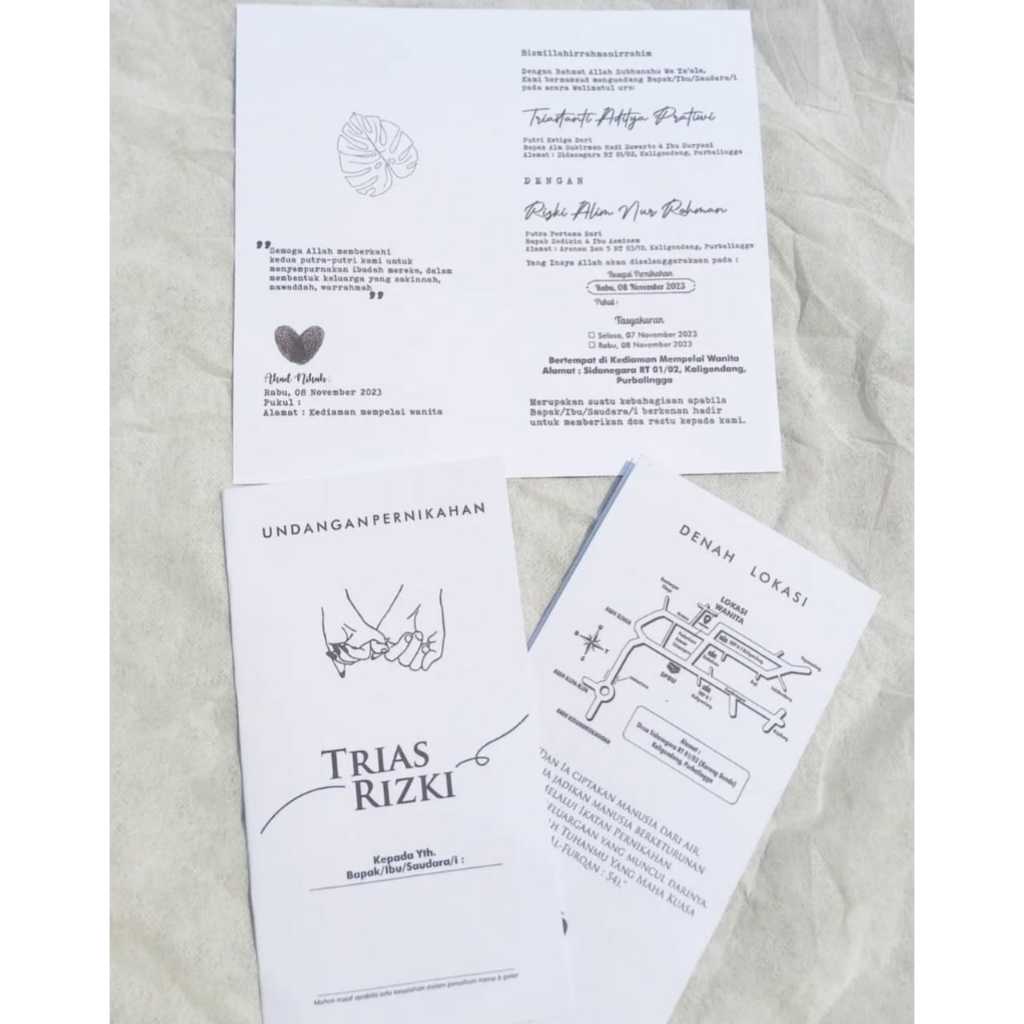 

Undangan Pernikahan Murah, Cantik, Elegan (GRATIS Barcode Lokasi, Plastik, Label)