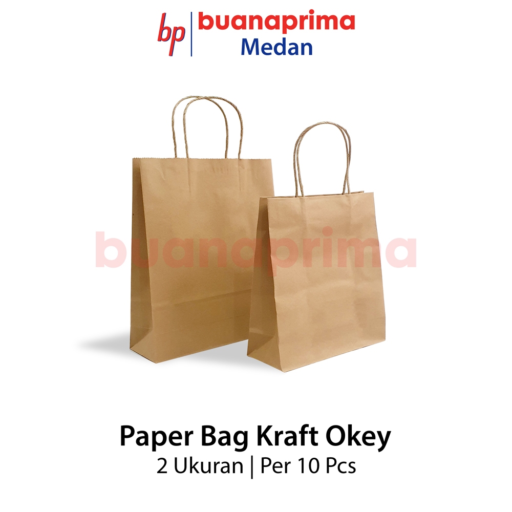 

Paper Bag OKEY KRAFT POLOS per 10 Pcs 2 Ukuran Kantungan Kertas Ramah Lingkungan Coklat
