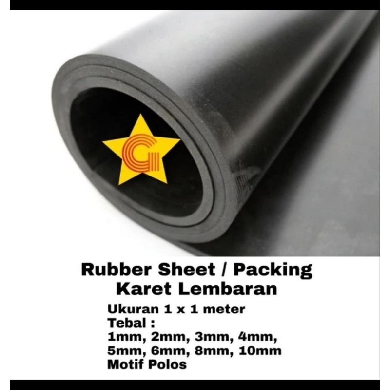 

Rubber sheet / Packing karet lembaran 100x100cm 1 mm polos