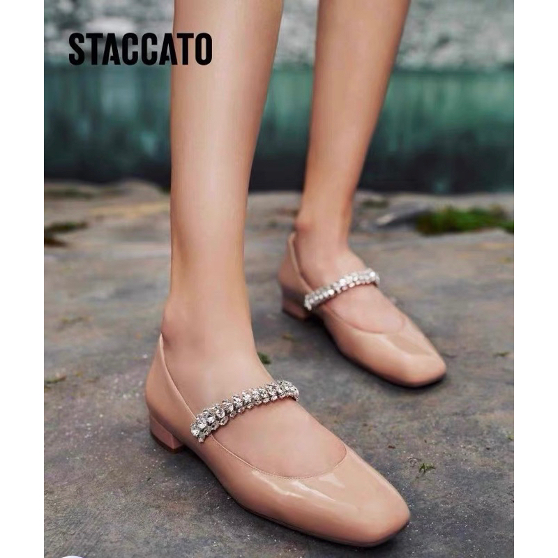 NEW TerMurah ORIGINAL Staccato Official Staccato EUE20 - PNK Flats 005 Pink Black Hitam Flat Shoes S