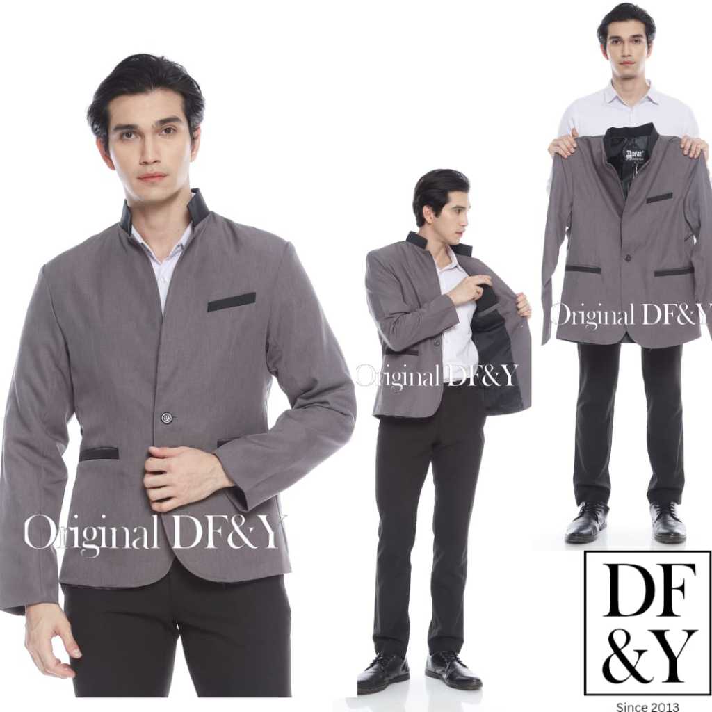 PRYZA Jas Blazer Pria Casual Abu Chiangi  DF&Y / Jas Blazer Kerja Kantor  Formal / Jas Style Korea S