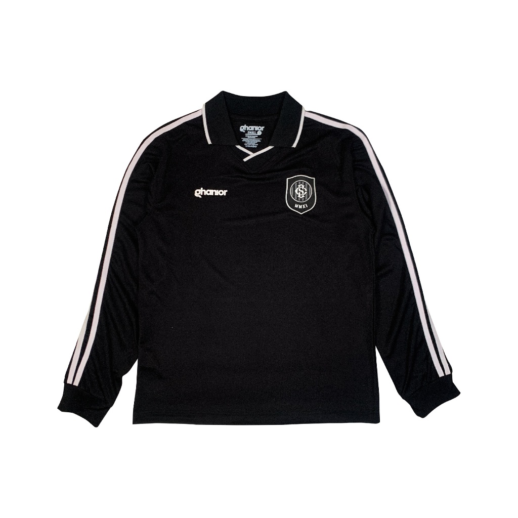 Ghanior Largo Oversized Casual Jersey Retro Simple Elegan Warna - Black