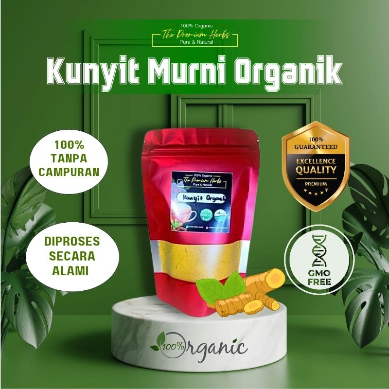 

100% Kunyit bubuk ORGANIK alami murni kualitas premium
