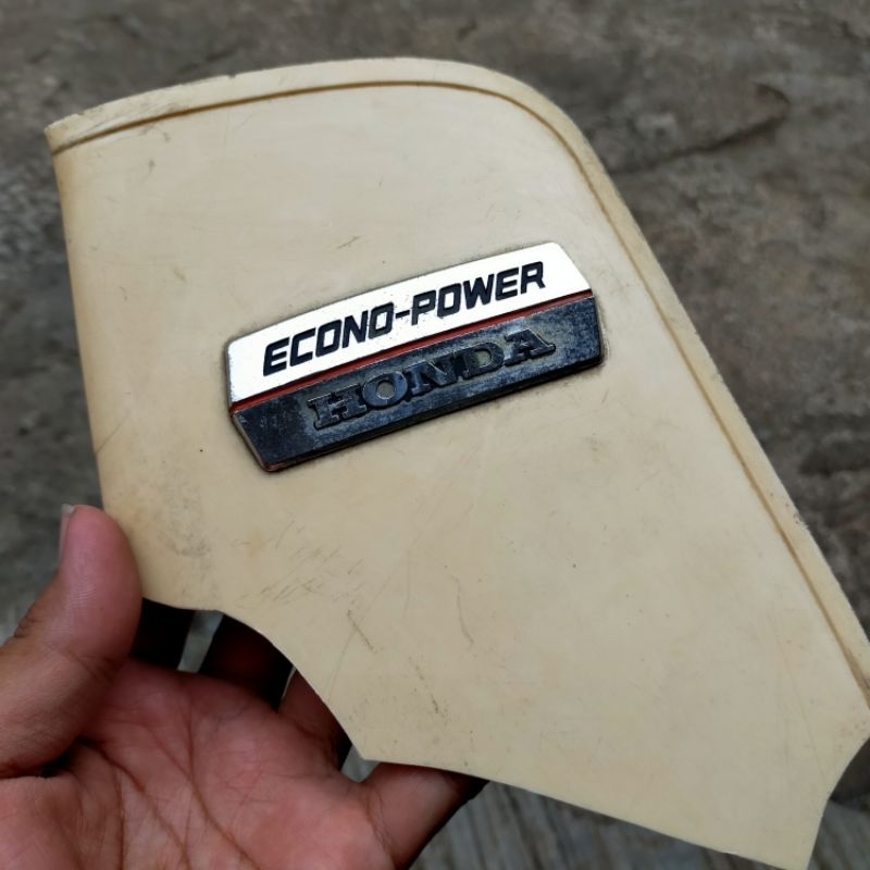 Emblem Logo Honda Econo-POWER Sayap Gading Sebelah Kiri Honda Astrea Star Prima Original Bekas Copot