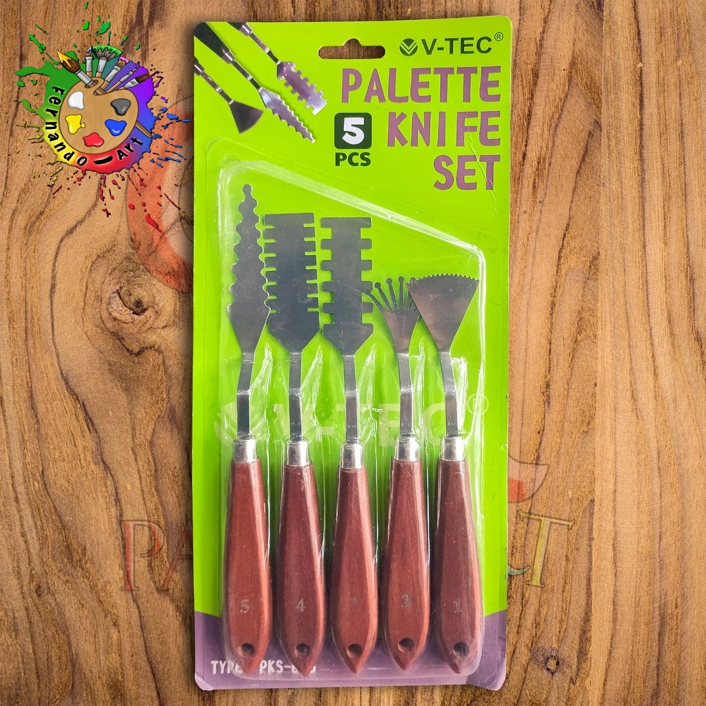 

(5 Pcs) Pisau Palet Lukis V-TEC Art Set PKS-008 Painting Knife Knives Palette V-TEC