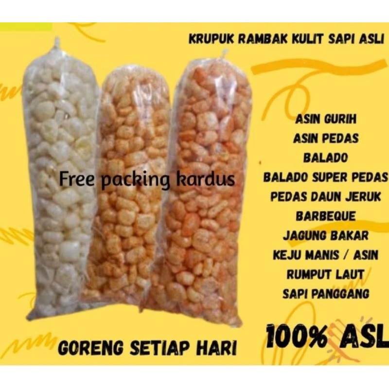 

Nycyta Home Kerupuk Kulit Sapi Rambak Sapi Dorokdok Asli Aneka Rasa Super Renyah 1 Bal 200 Gr