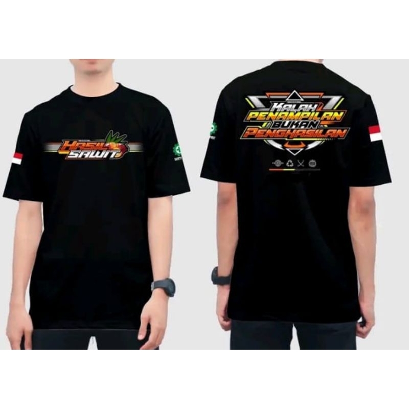 KAOS HASIL SAWIT HITAM -OUTFIT SANTAI PETANI SAWIT
