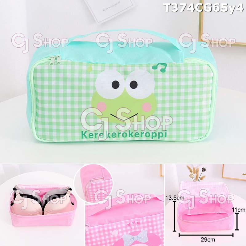 Lingerie Travel Organizer tas penyimpanan pakaian dalam untuk travelling Keroppi Badtzmaru Poccacho 