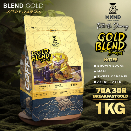 

MKND COFFEE ROASTERY - Gold Breakfast Blend 1Kg Arabika 70% Robusta 30% Kopi Susus Espresso | Blend kopi | Kopi susu | Biji Kopi