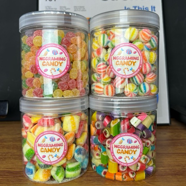 

permen paket hampers VIRAL 4 TOPLES STICKY,FRUITY,PILLOW,MARBEL TERMURAH