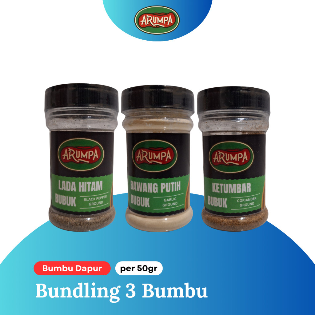 

Paket Bundling Bumbu Bubuk Lada Hitam, Bawang Putih, Ketumbar Rempah Lengkap untuk Masakan Gurih