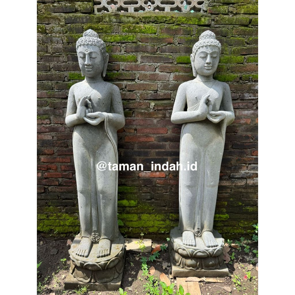 Patung Budha Berdiri – Batu Lava (Free Ongkir Se-JABODETABEK)