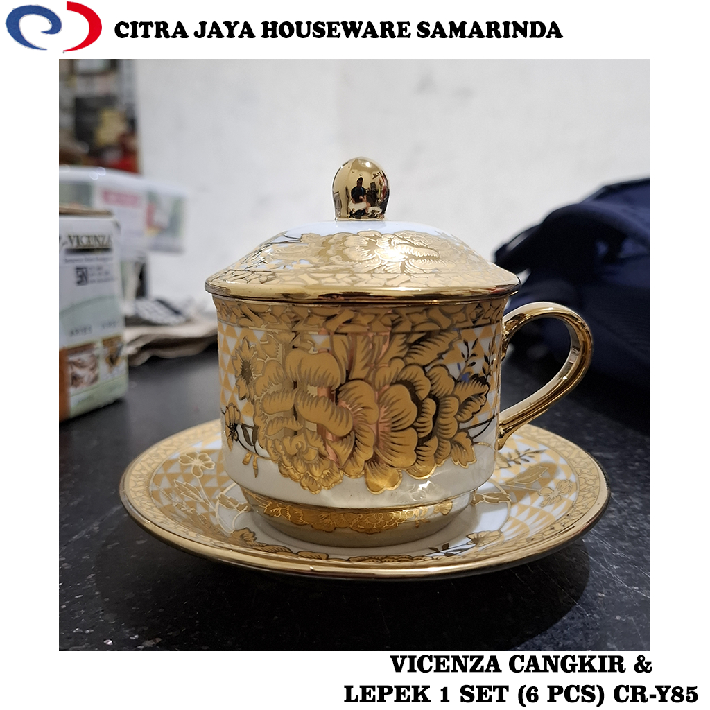 Cangkir & Piring Lepek 1 Set (6 Pcs) Vicenza CR-Y85