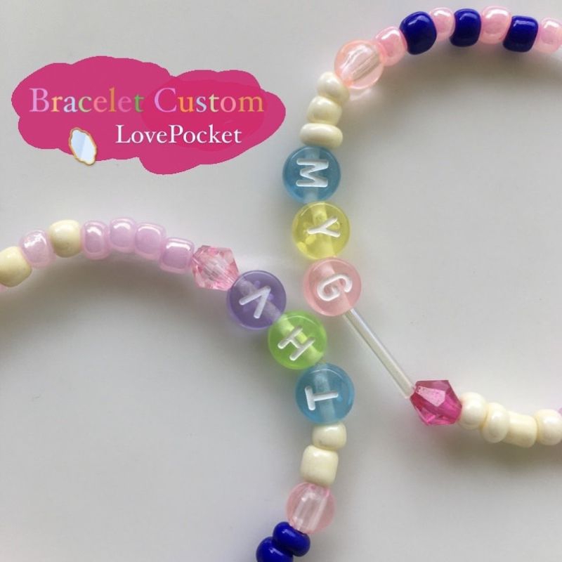 Bracelet Costum Nama | Beads Bracelet | Free Huruf 3