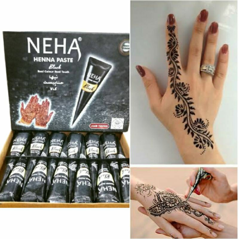 COD Henna Hitam Nahe Golecha size 25g - Hena Neha Tatto Tato Hallal Pengantin Wanita Arab dan India