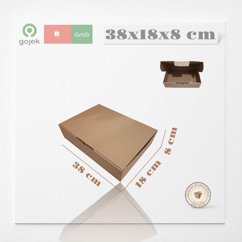 

kardus ukuran 38x18x8 cm die cut model pizza