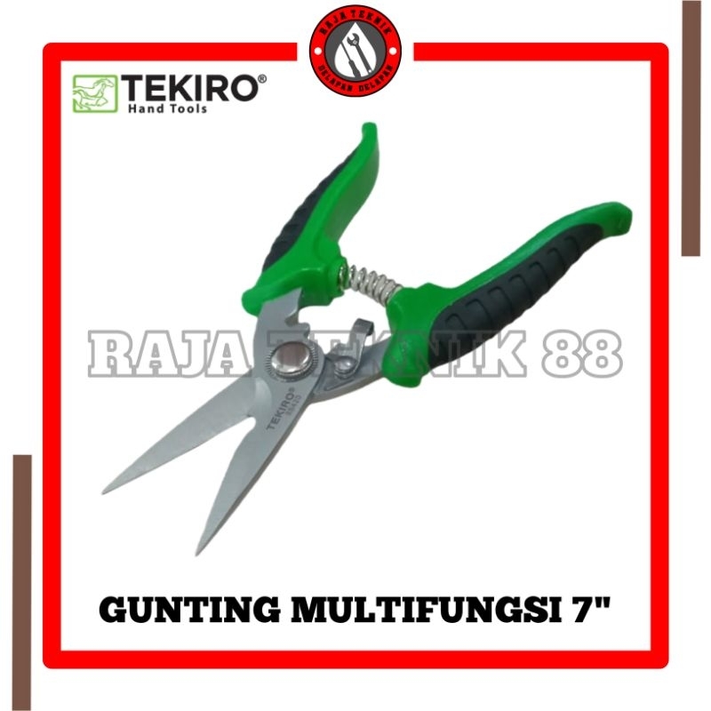 

Tekiro Gunting Multifungsi 7" / Multifunction Scissor 7 Inch / Gunting dahan, kabel, kawat dan plat metal tipis