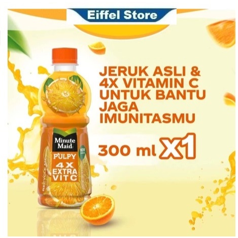 

Minuman Minute Maid Puply Orange 300 ML - Satuan Per PCS (Pulpy Orange Murah)