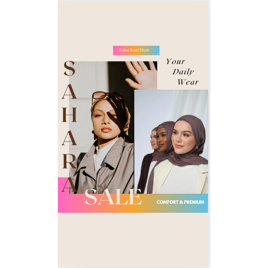 Hijab SAHARA SUPERFINE 120 x 120, Hijab Grosir Murah