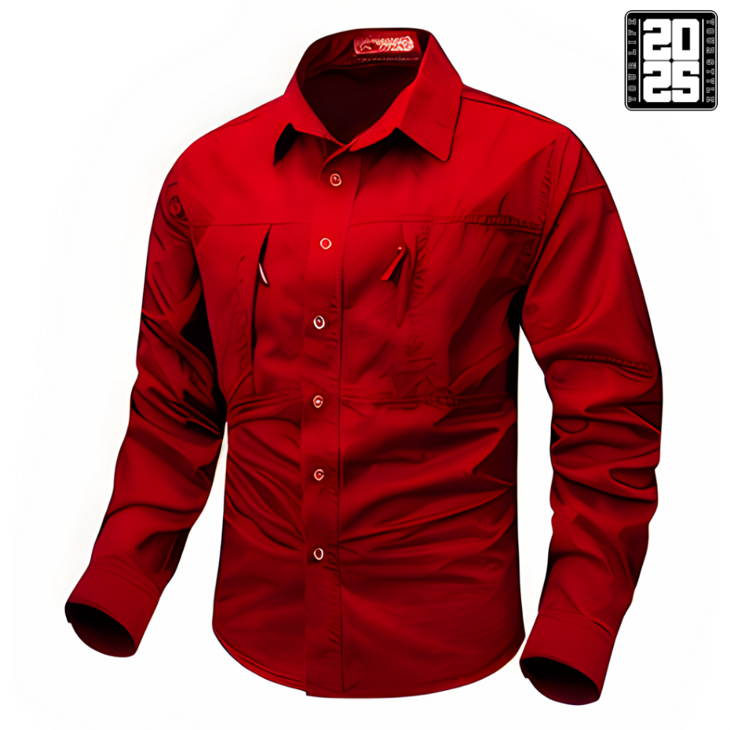 Kemeja Tactical Merah Lengan Panjang / Kemeja Pria Lengan Panjang / Kemeja Tactical Pria / Kemeja Ta