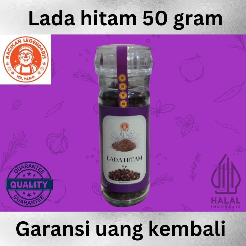 

Lada hitam butir merica black pepper 50 gram Racikan Legendaris sudah termasuk botol grinder garansi